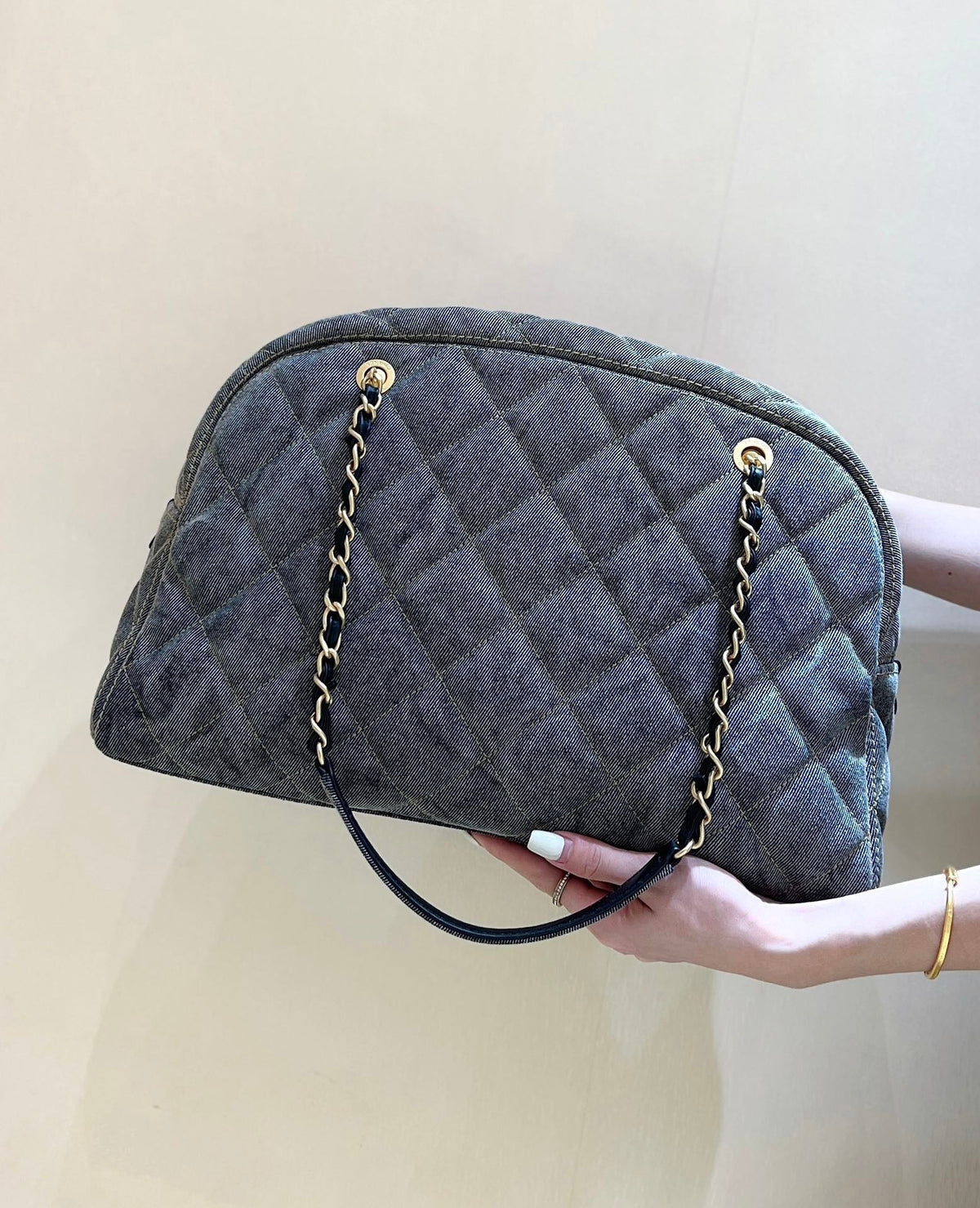 CC 24A Bowling Bag 44cm Grey Denim  GHW