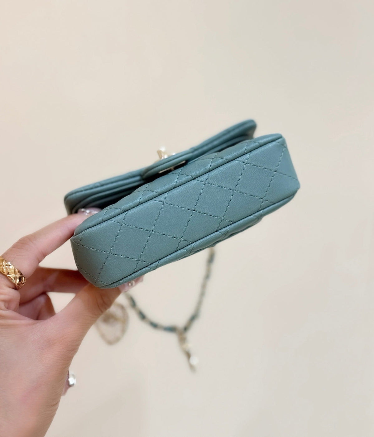 CC 25A Super Mini Bag 12.5cm Dusty Turquoise Lambskin