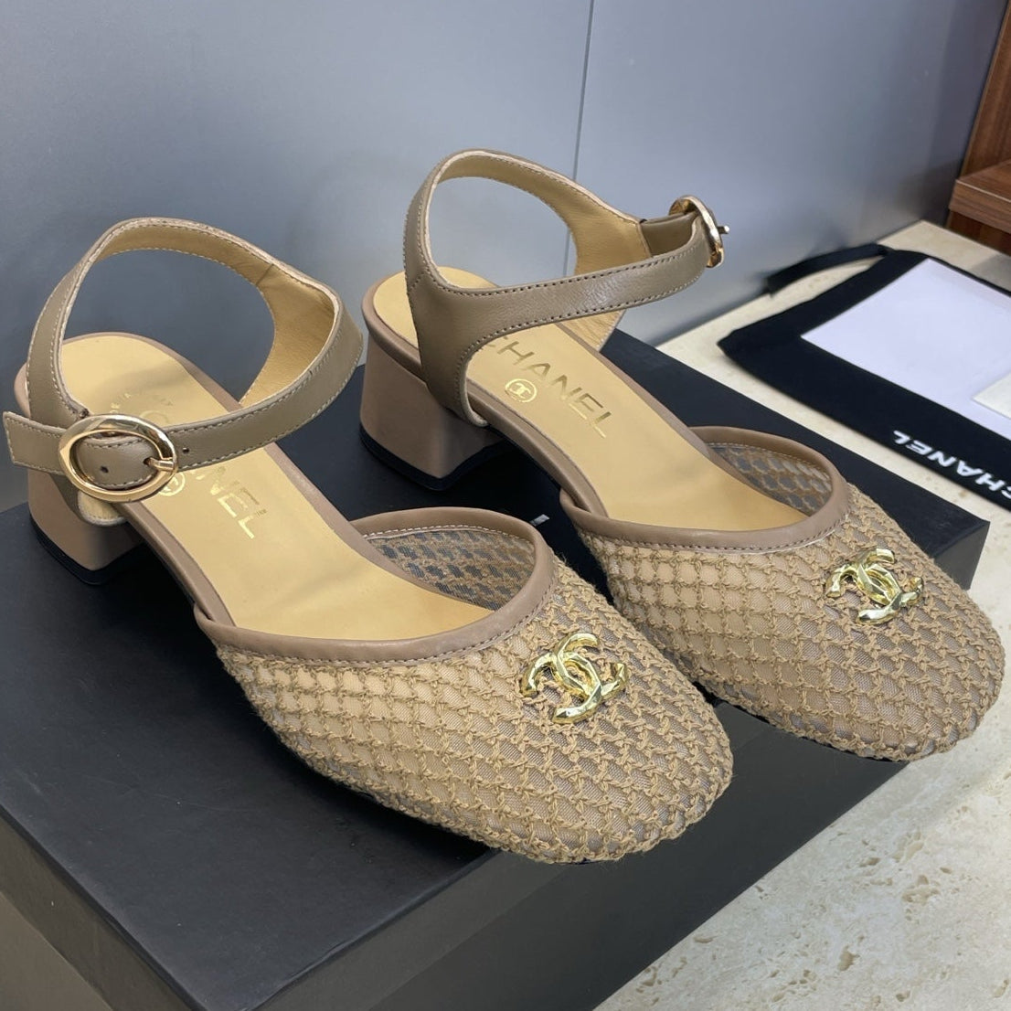 CC 26 Slingback Pump 45mm Mesh Sheepskin