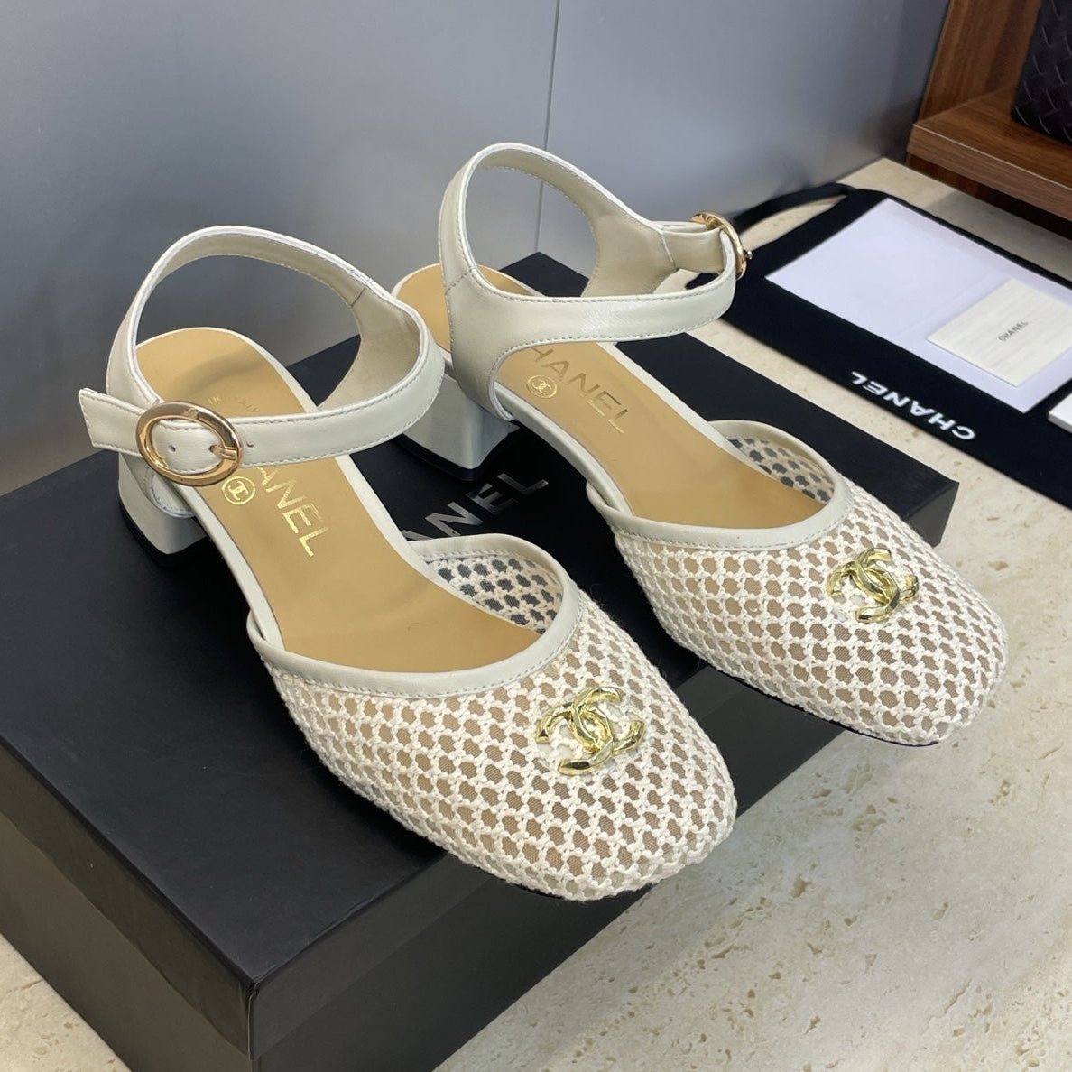 CC 26 Slingback Pump 45mm Mesh Sheepskin