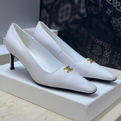 Celine 26 High-Heeled Sandals Triomphe Logo 65mm Leather 762639