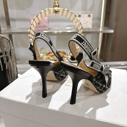 CD 26 Slingback 85mm Black Tweed 592231
