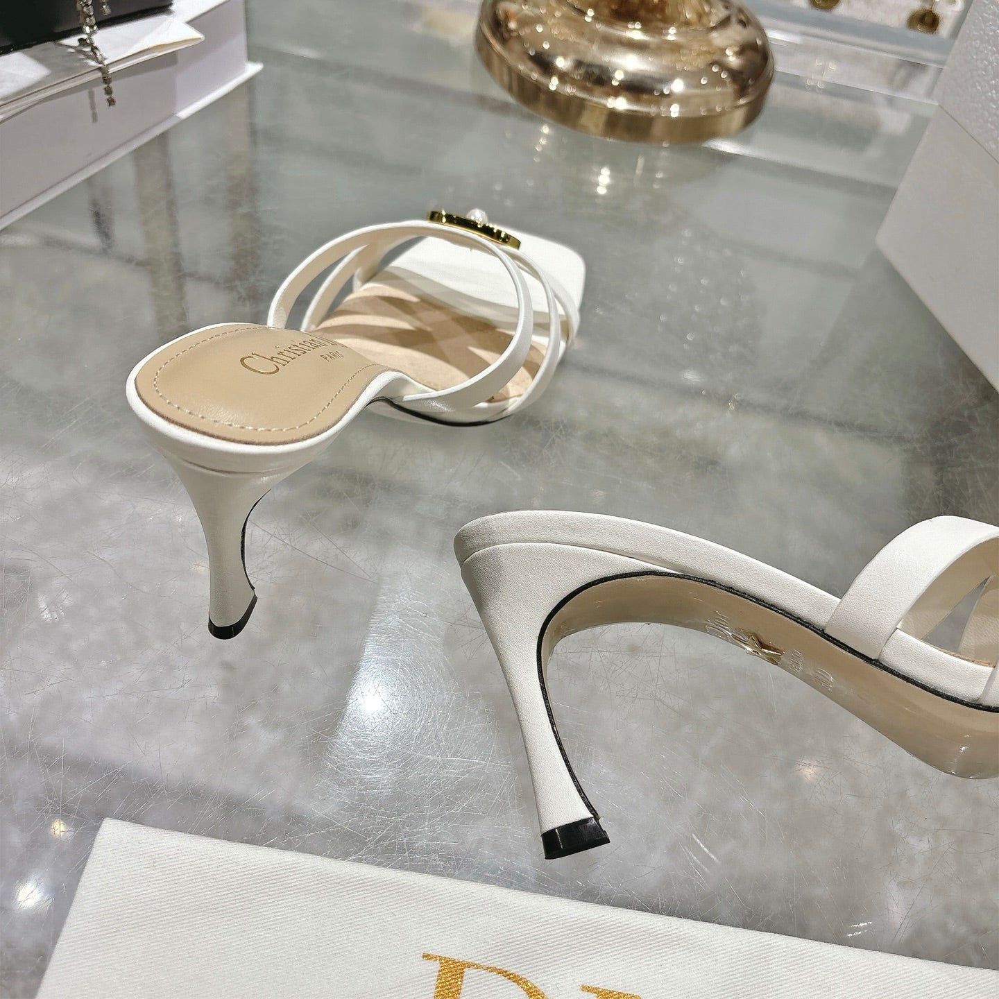 CD 26 High-Heeled Sandals 75mm Leather 592256