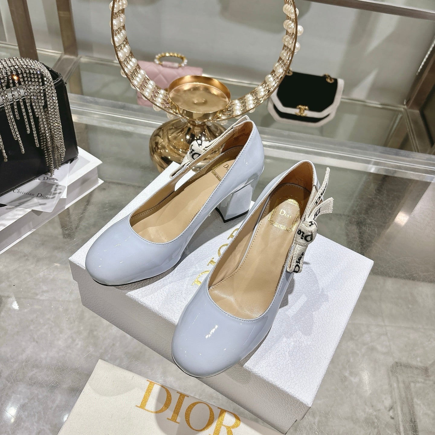 CD 26 Lolita High-Heeled 85 Baby Blue  Patent Leather 679732