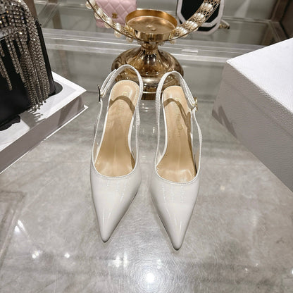 CD 26 Slingback 80 White Beige Patent Leather 679851