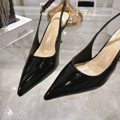 CD 26 Slingback 80 Black Beige Patent Leather 679853