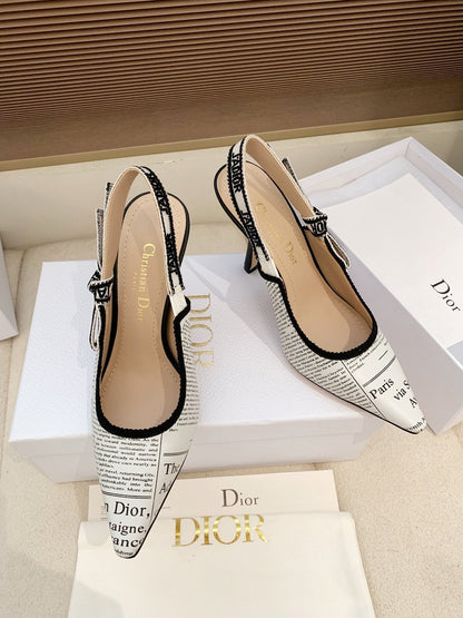 CD 26 Slingback 95 White Black Technology Fabric 614906