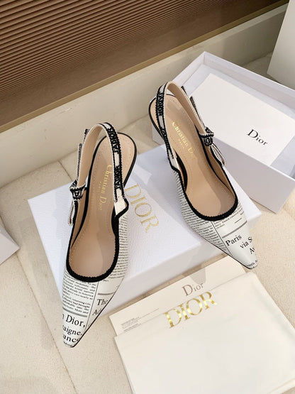 CD 26 Slingback 95 White Black Technology Fabric 614906