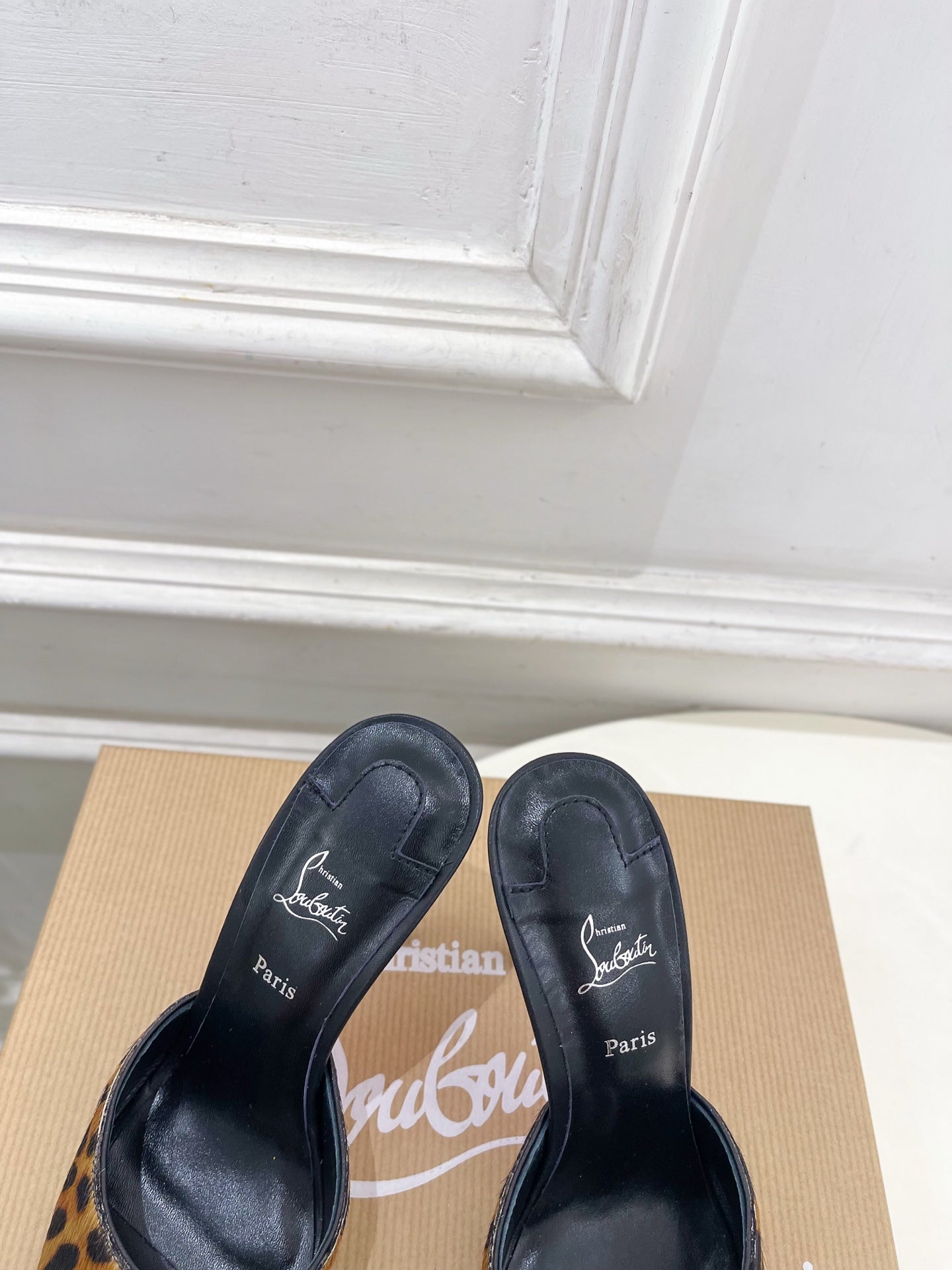 CL 26SS Slingback 100 Brown Black Leopard Leather 586571