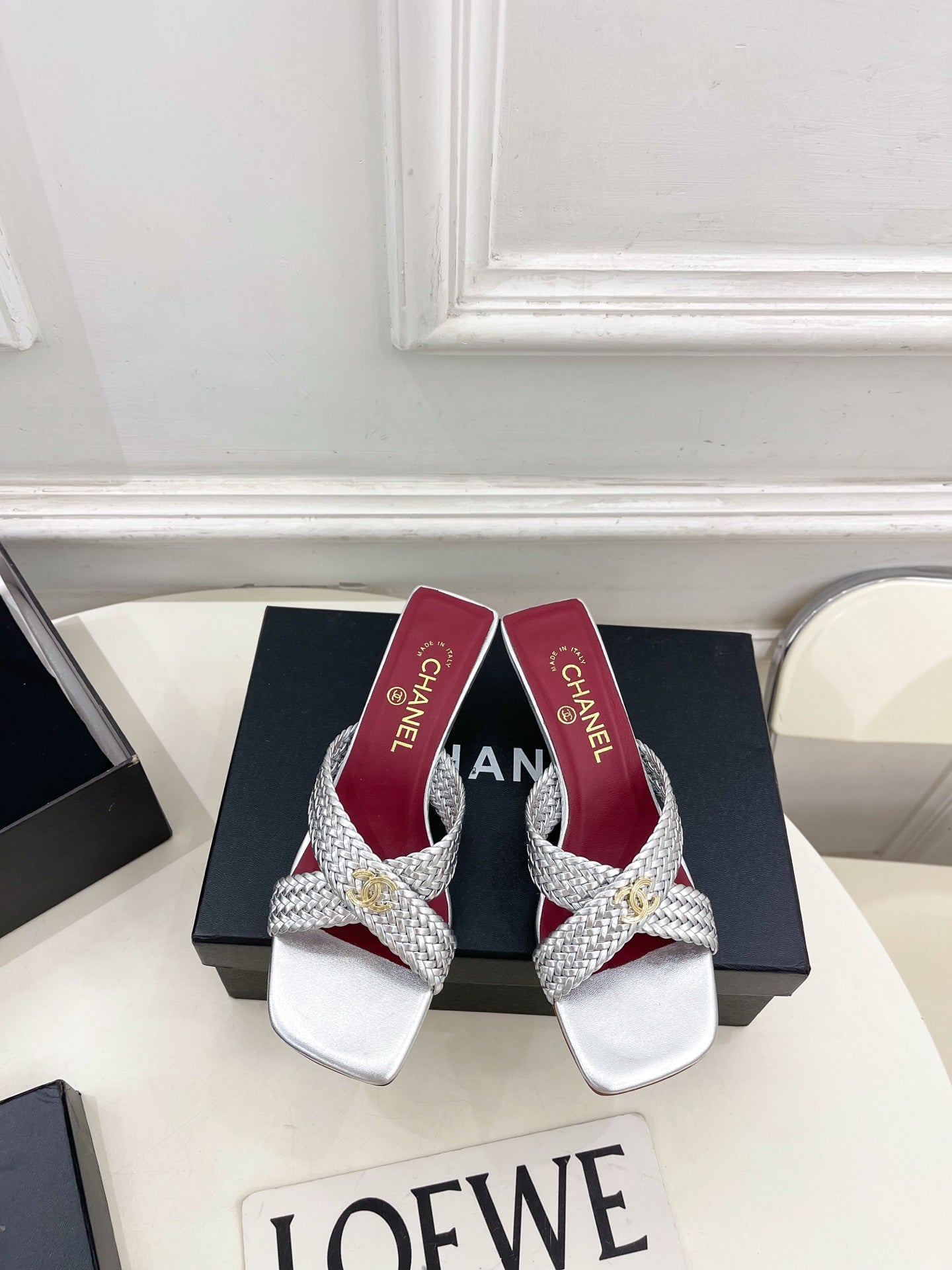 Chanel 2026 Kitten Heel Slippers Leather Sheepskin 831530