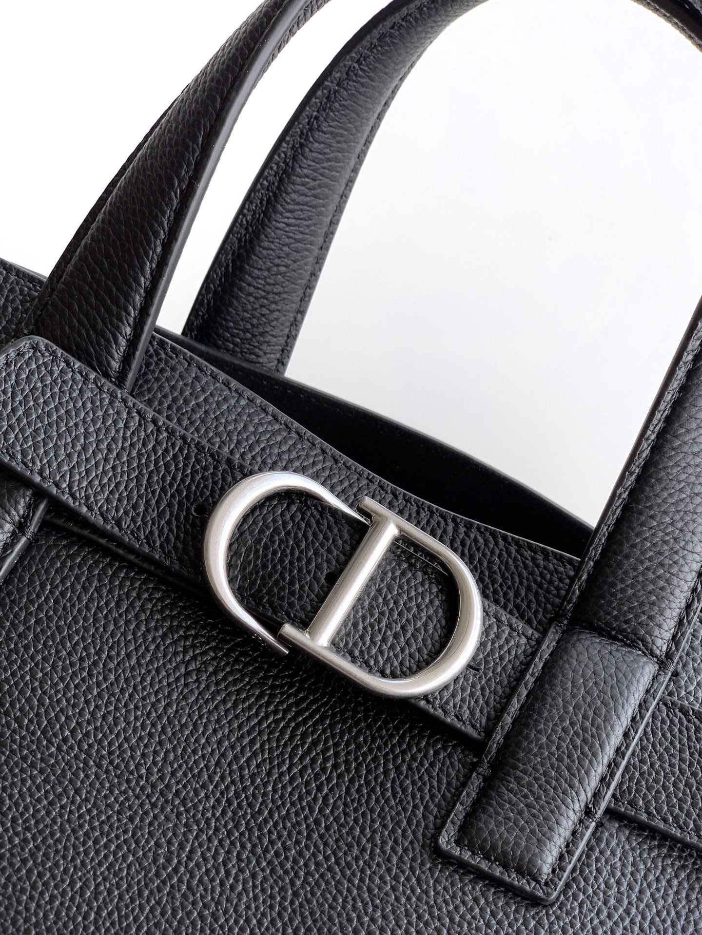 Dior 2026 Normandie Handbag 38cm Black Grained Calfskin 355400