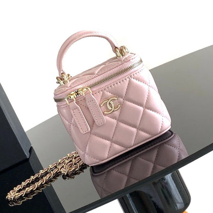 Chanel 2026 Chain Handle Makeup Bag 11cm Lambskin
