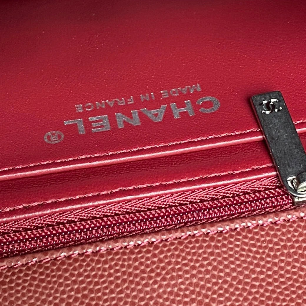 CHANEL 25S FLAP BAG 19 IN BURGUNDY CALFSKIN SILVER HARDWARE