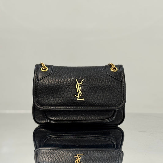 YSL Niki Mini Handbag 18 Black Lambskin Sliver Hardware
