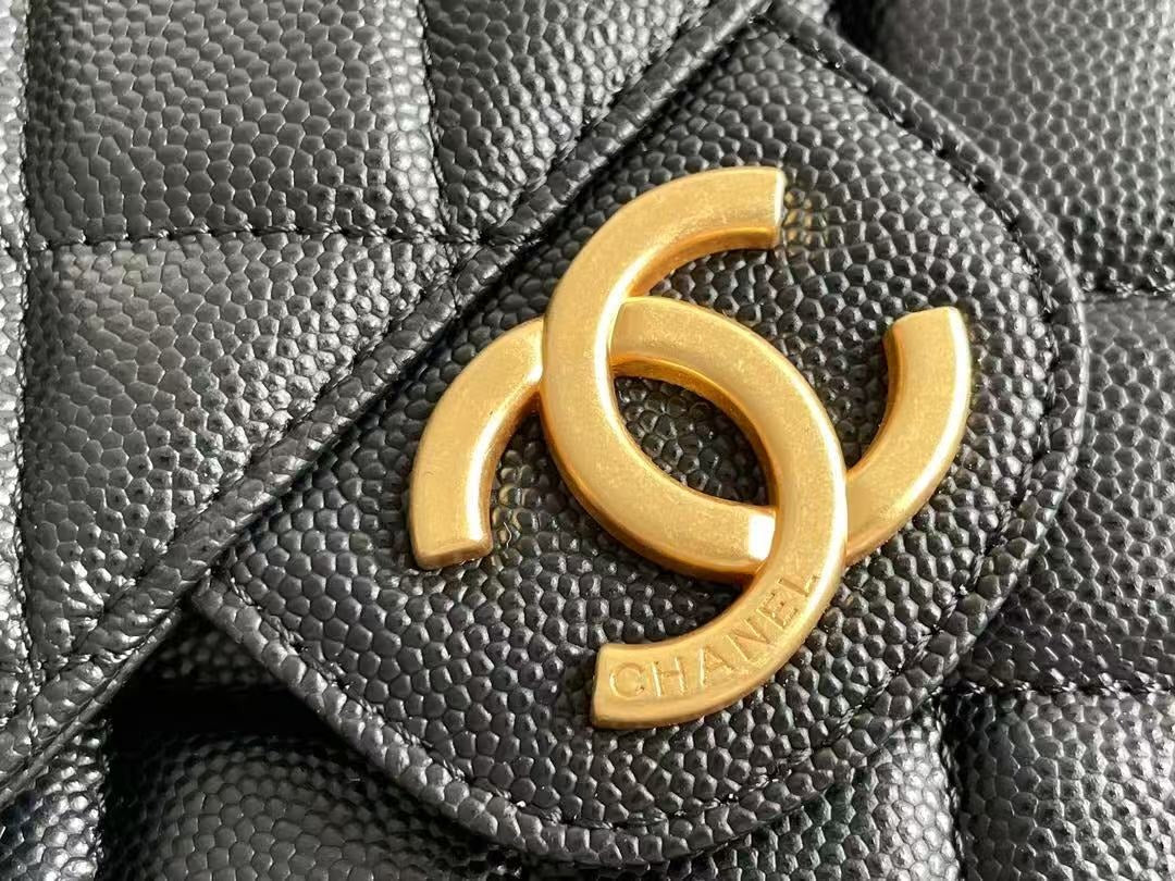 Chanel Hobo Bag Black Gold Calfskin