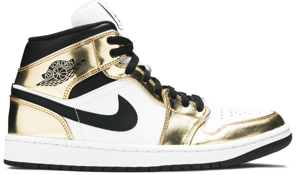 Jordan 1 Mid Metallic Gold Sneakers - Cushioned Stride | Hype Sneaker