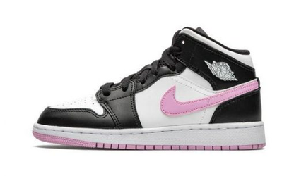 Jordan 1 Mid White Black Light Arctic Pink Sneakers - Vintage Inspired