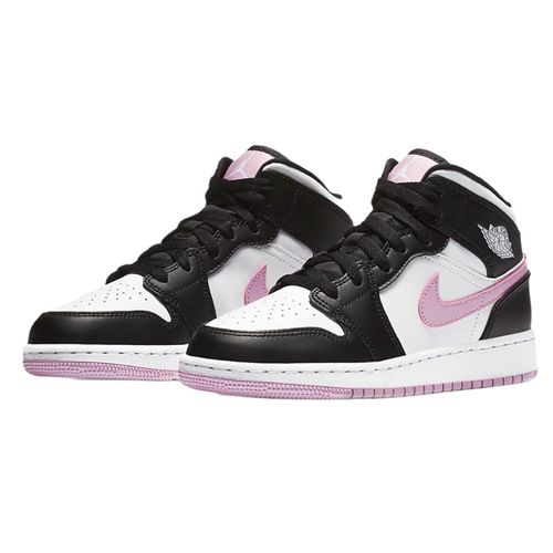 Jordan 1 Mid White Black Light Arctic Pink Sneakers - Vintage Inspired
