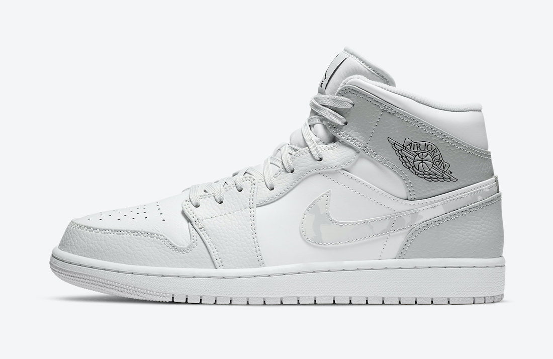 Jordan 1 Mid White Camo Sneakers - Modern Classic | Sought-After