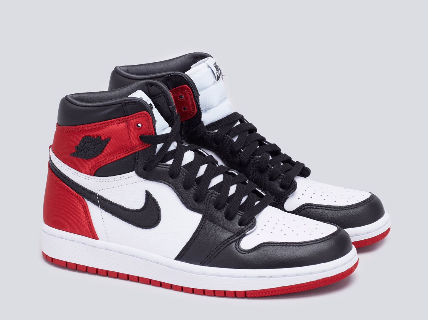 Jordan 1 Retro High Satin Black Toe Sneakers - Hype Release