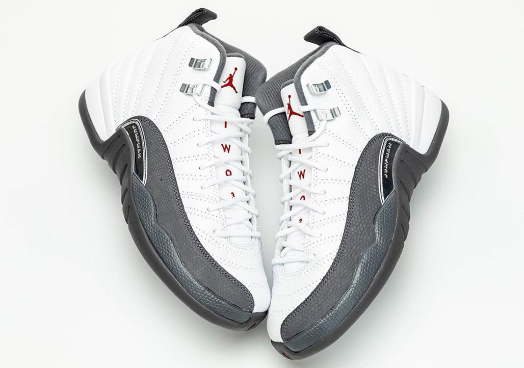 Jordan 12 Retro White Dark Grey Sneakers - Hype Release