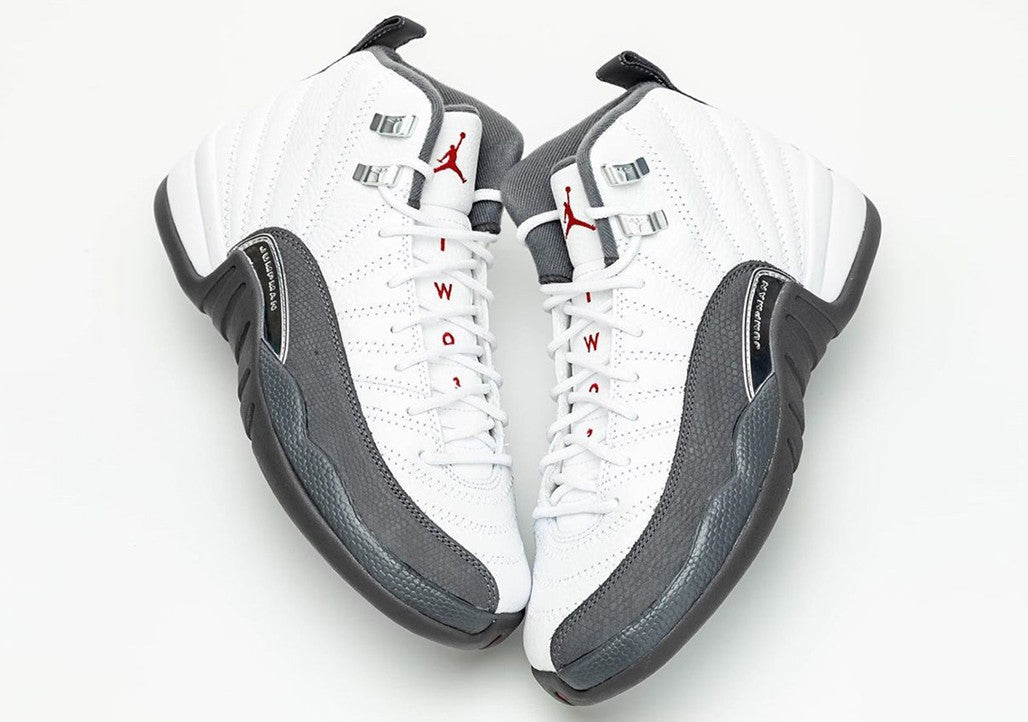Jordan 12 Retro White Dark Grey Sneakers - Basketball Legend