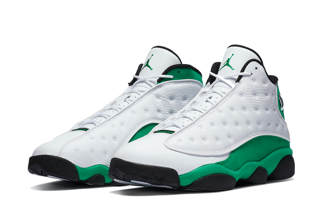 Jordan 13 Retro White Lucky Green Sneakers - Signature Series