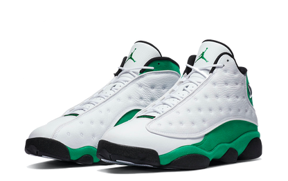 Jordan 13 Retro White Lucky Green Sneakers - Signature Series