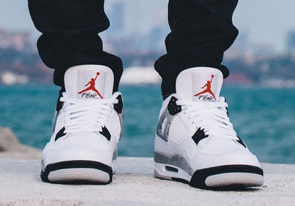Jordan 4 Retro White Cement Sneakers - Pro-Level | On-Feet Fire