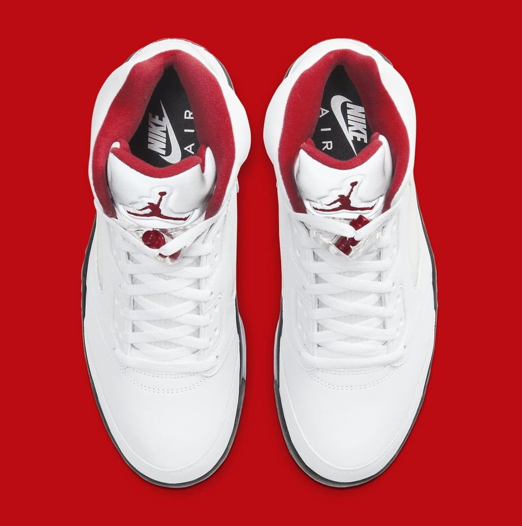 Jordan 5 Retro Fire Red Silver Tongue Sneakers - Style Staple