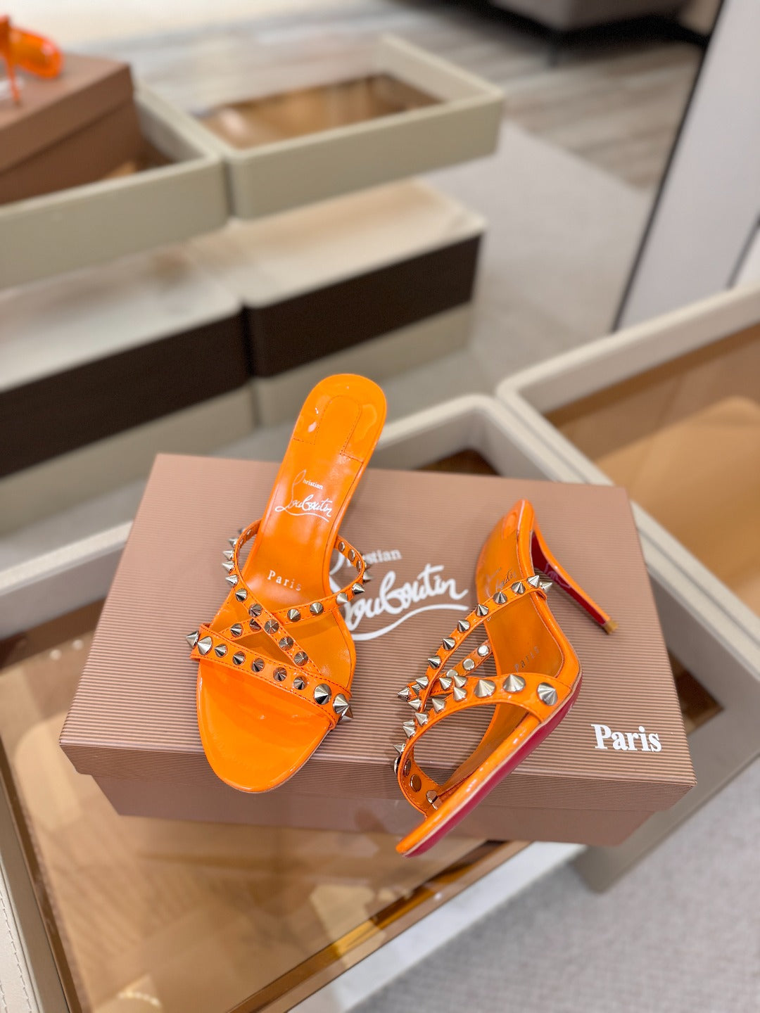 Christian Louboutin Tatoosh Spike 85mm Sandal Patent Leather 880061