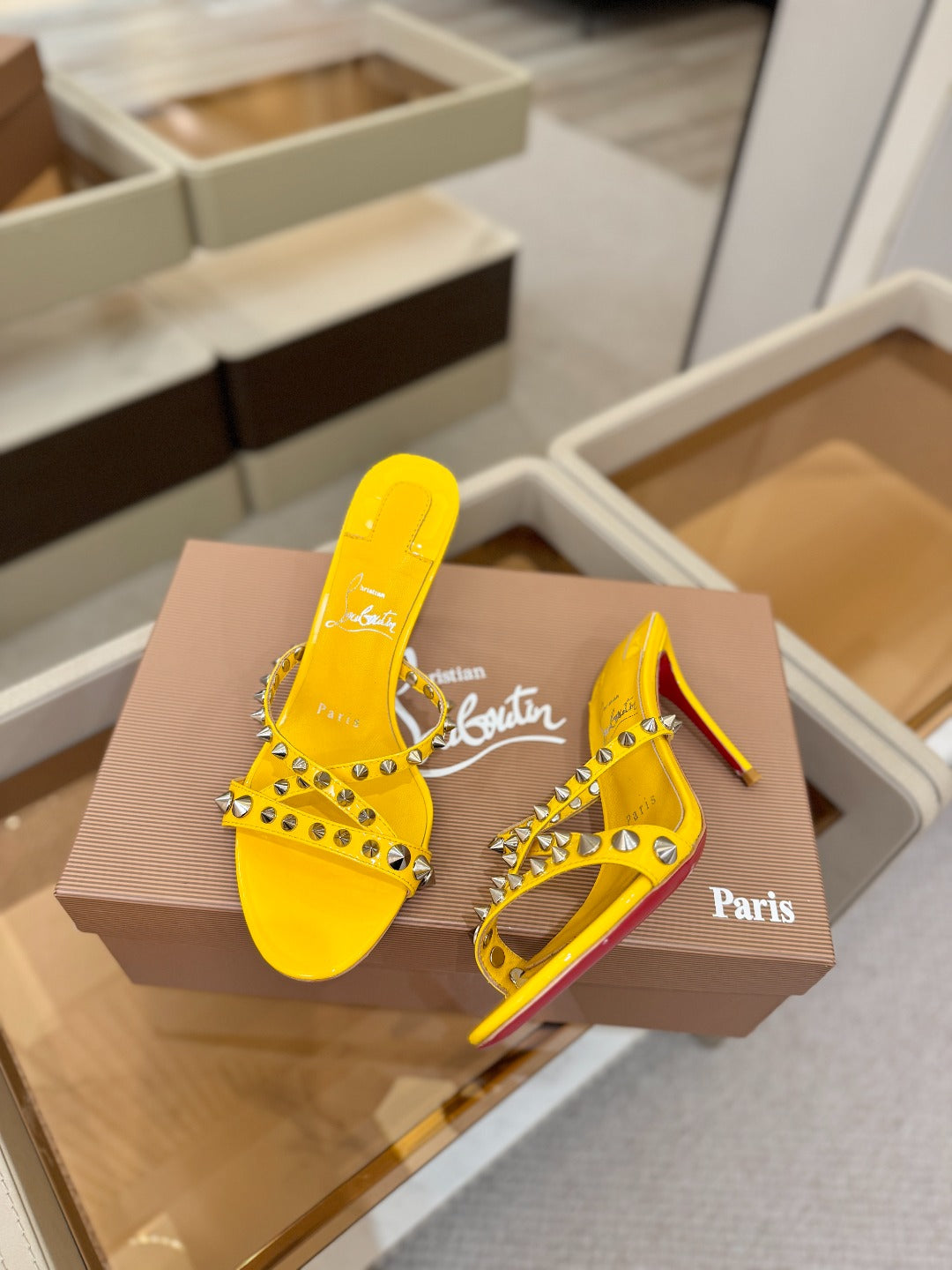 Christian Louboutin Tatoosh Spike 85mm Sandal Patent Leather 880061
