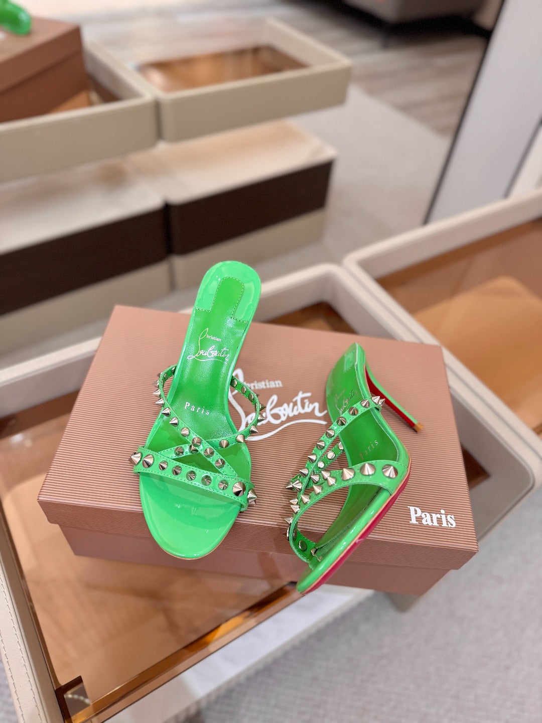 Christian Louboutin Tatoosh Spike 85mm Sandal Patent Leather 880061