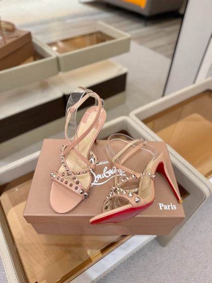 Christian Louboutin Sandal 105mm Spikes Patent Leather 424452