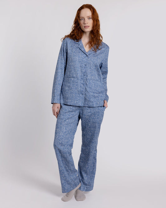 Organic Cotton Blue Pyjama Set, Sky Ramble