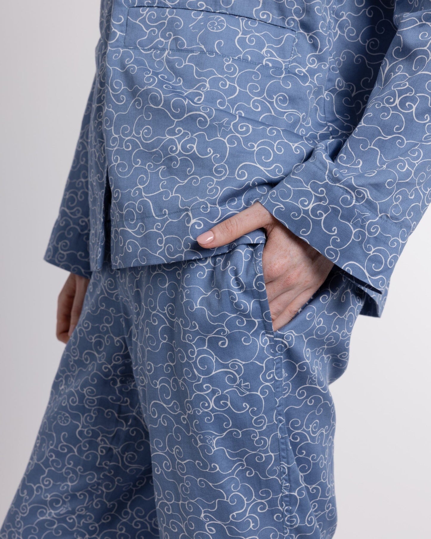 Organic Cotton Blue Pyjama Set, Sky Ramble