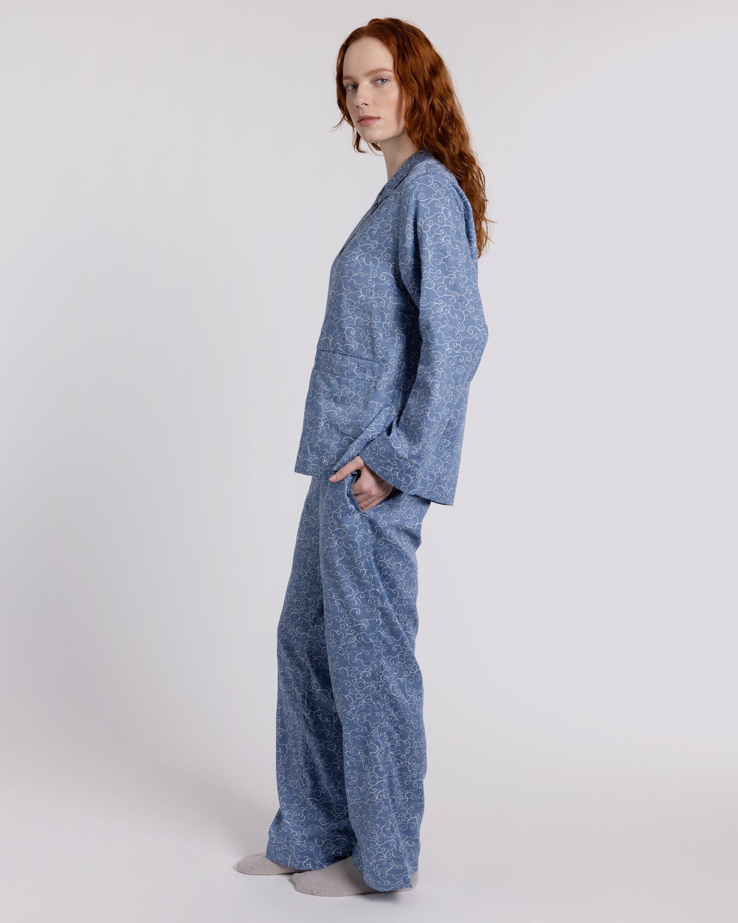 Organic Cotton Blue Pyjama Set, Sky Ramble