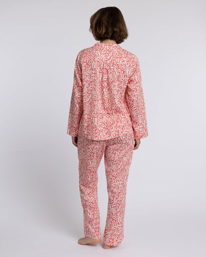 Organic Cotton Peach Pyjama Set, Bums and Roses
