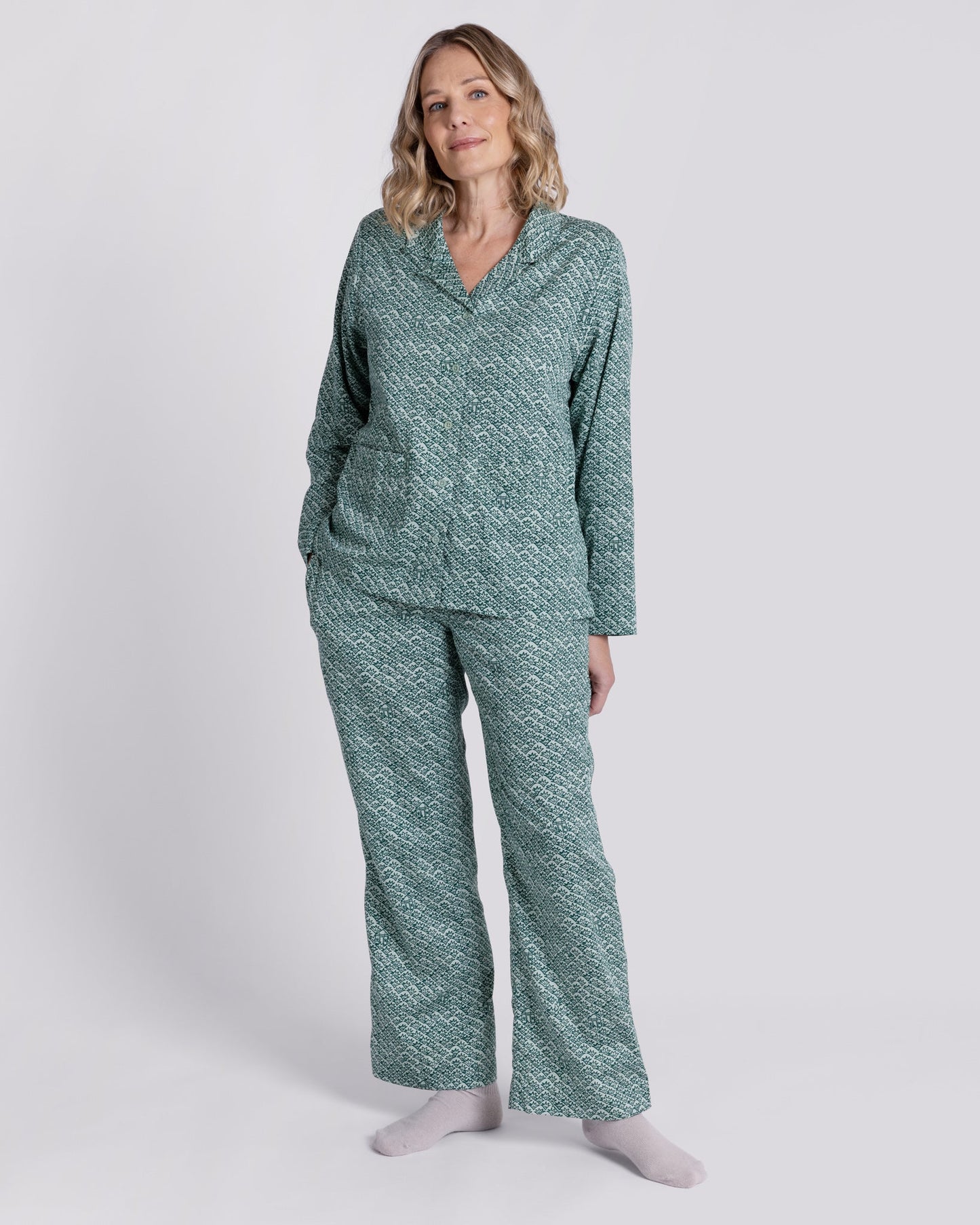 Organic Cotton Green Pyjama Set, Ms Greenhouse