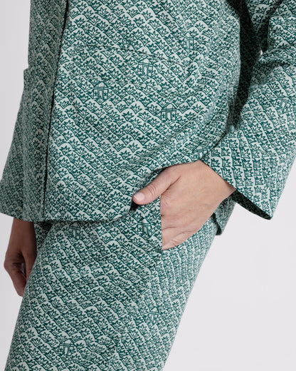Organic Cotton Green Pyjama Set, Ms Greenhouse