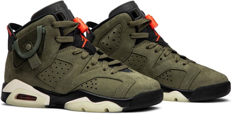 Travis Scott x Air Jordan 6 Olive GS Sneakers - OG Colorway