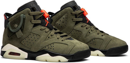Travis Scott x Air Jordan 6 Olive GS Sneakers - OG Colorway
