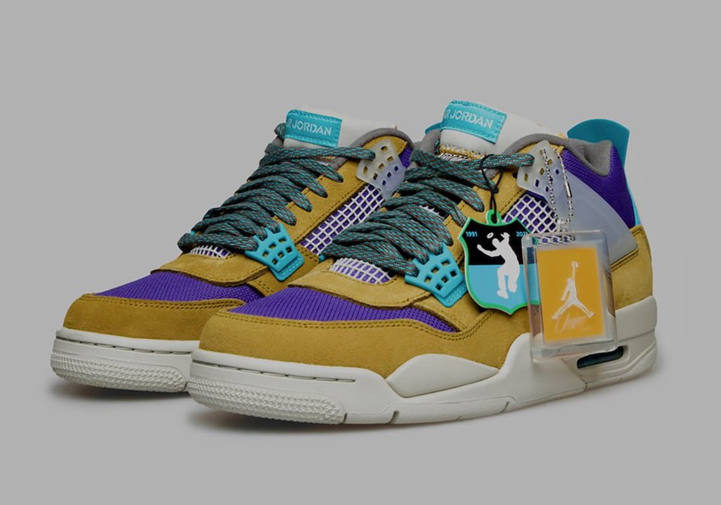 Union x Air Jordan 4 30th Anniversary Desert Moss Turquoise Blue...