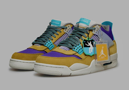 Union x Air Jordan 4 30th Anniversary Desert Moss Turquoise Blue...