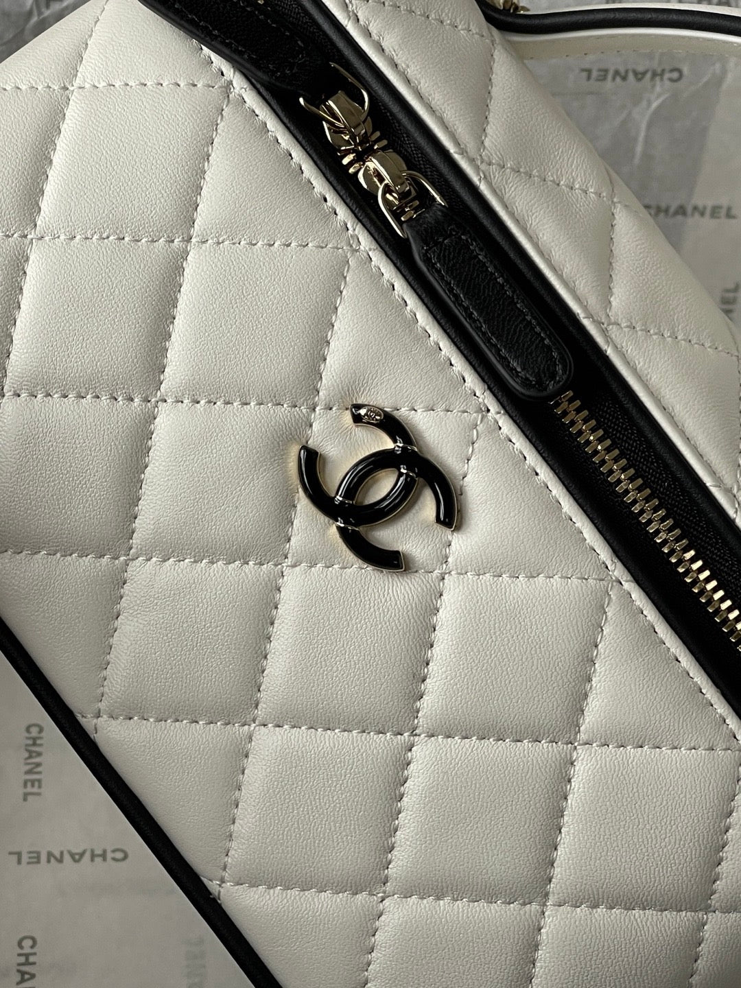 Chanel 2026 Panda Hidden Edition Small Box Bag 19.5cm Lambskin